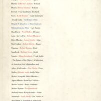 The Future of the Object! A. Selection of American Art; Minimalism and After